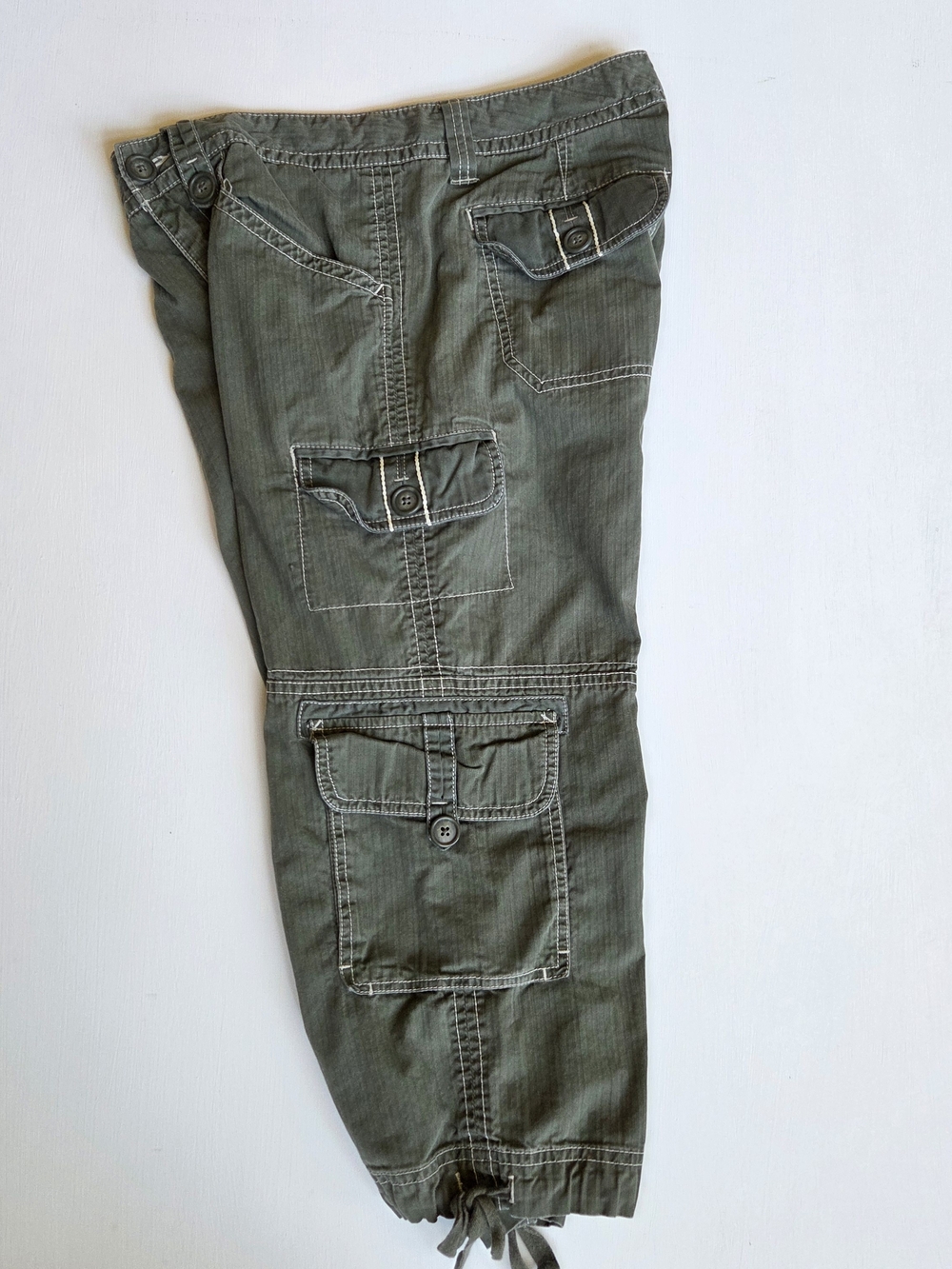 Eddie Bauer Women's Green Cargo Capri Pants Cotton Twill Size-2 - Picture 8 of 12